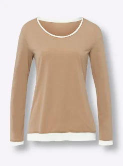 Shirts|heine 2-in-1-Langarmshirt camel-ecru