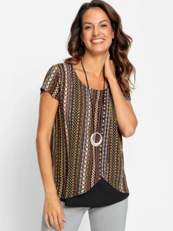 Shirts| 2-in-1-Shirt camel-ecru-bedruckt