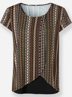 Shirts| 2-in-1-Shirt camel-ecru-bedruckt