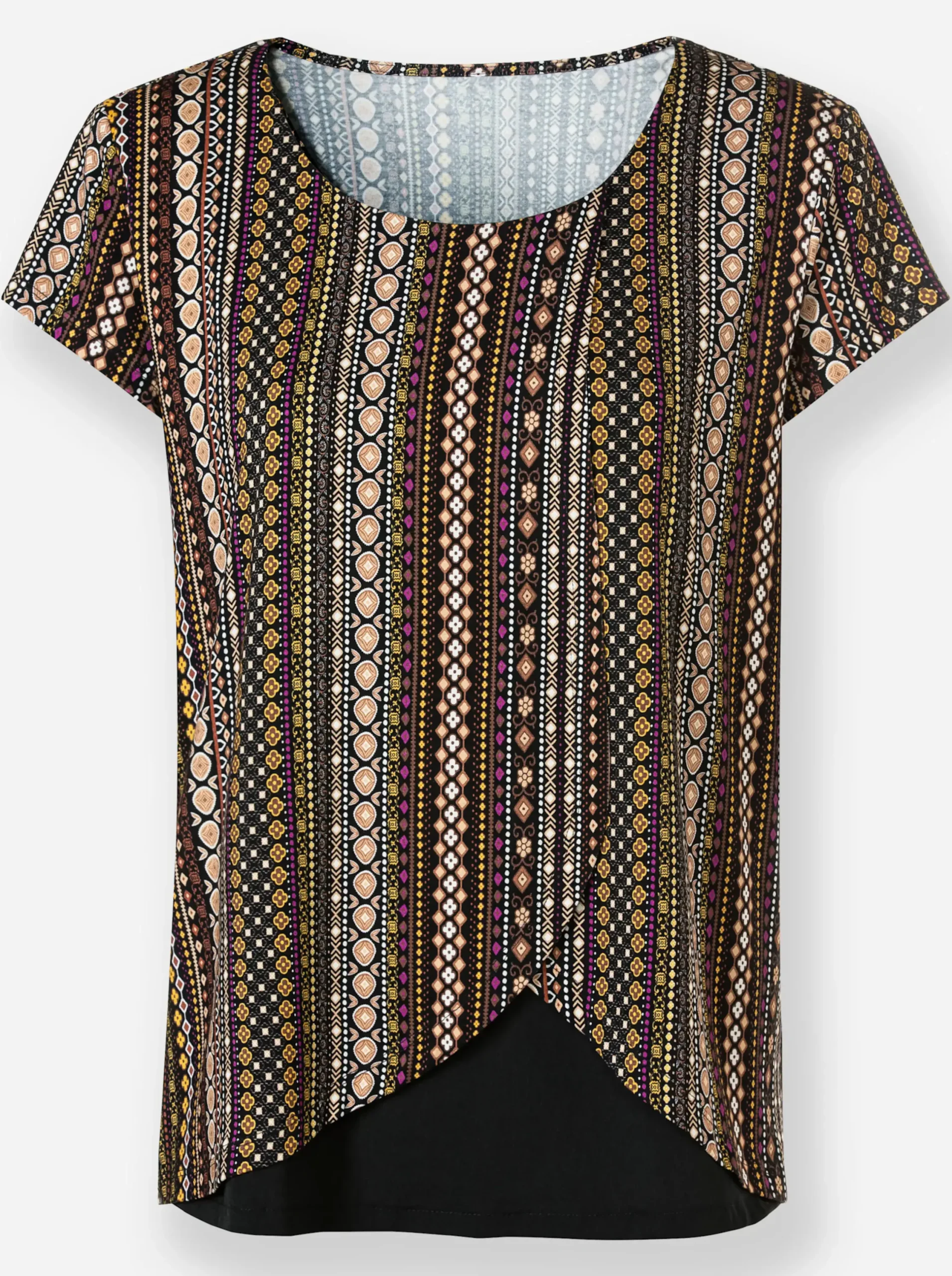 Shirts| 2-in-1-Shirt camel-ecru-bedruckt
