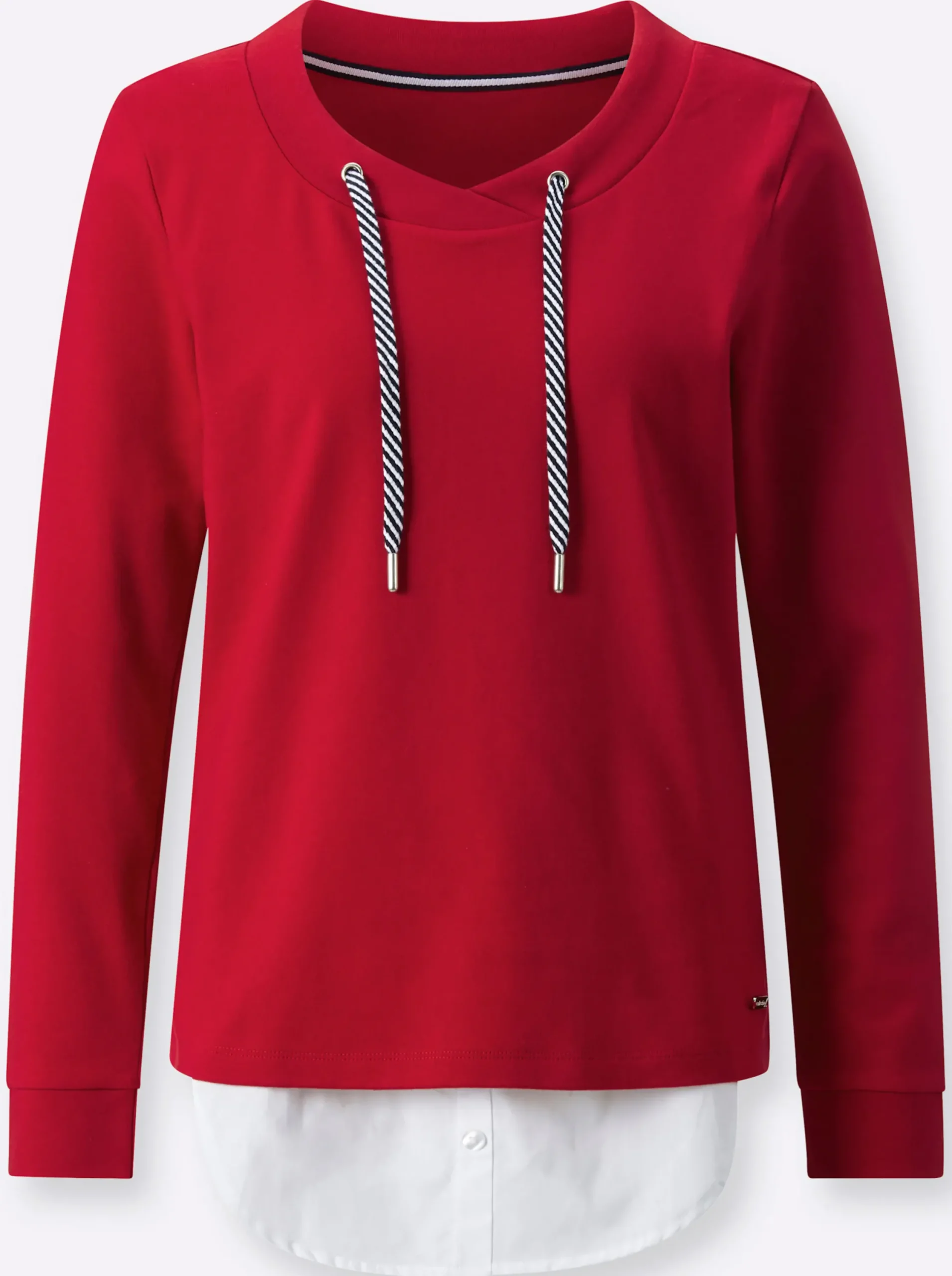 Shirts| 2-in-1-Shirt mit Blusensaum rot