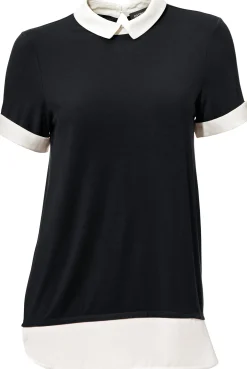 Shirts|heine 2-in-1-Shirt mit Chiffon-Einsätzen schwarz