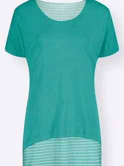 Strandmode|Shirts| 2-in-1-Shirt mit Ringel-Top mint