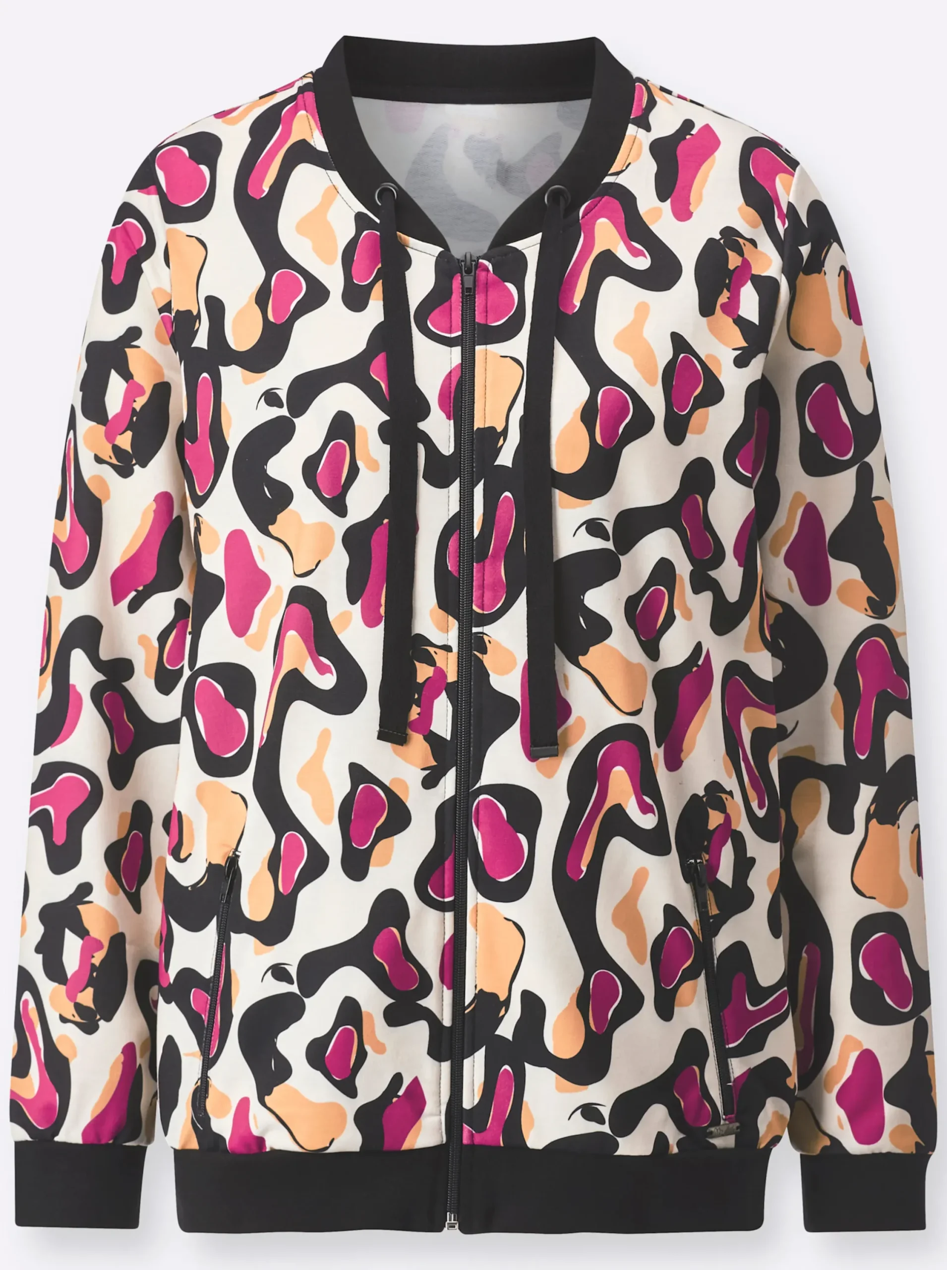 Homewear|Homewear| Jacke champagner-fuchsia-bedruckt