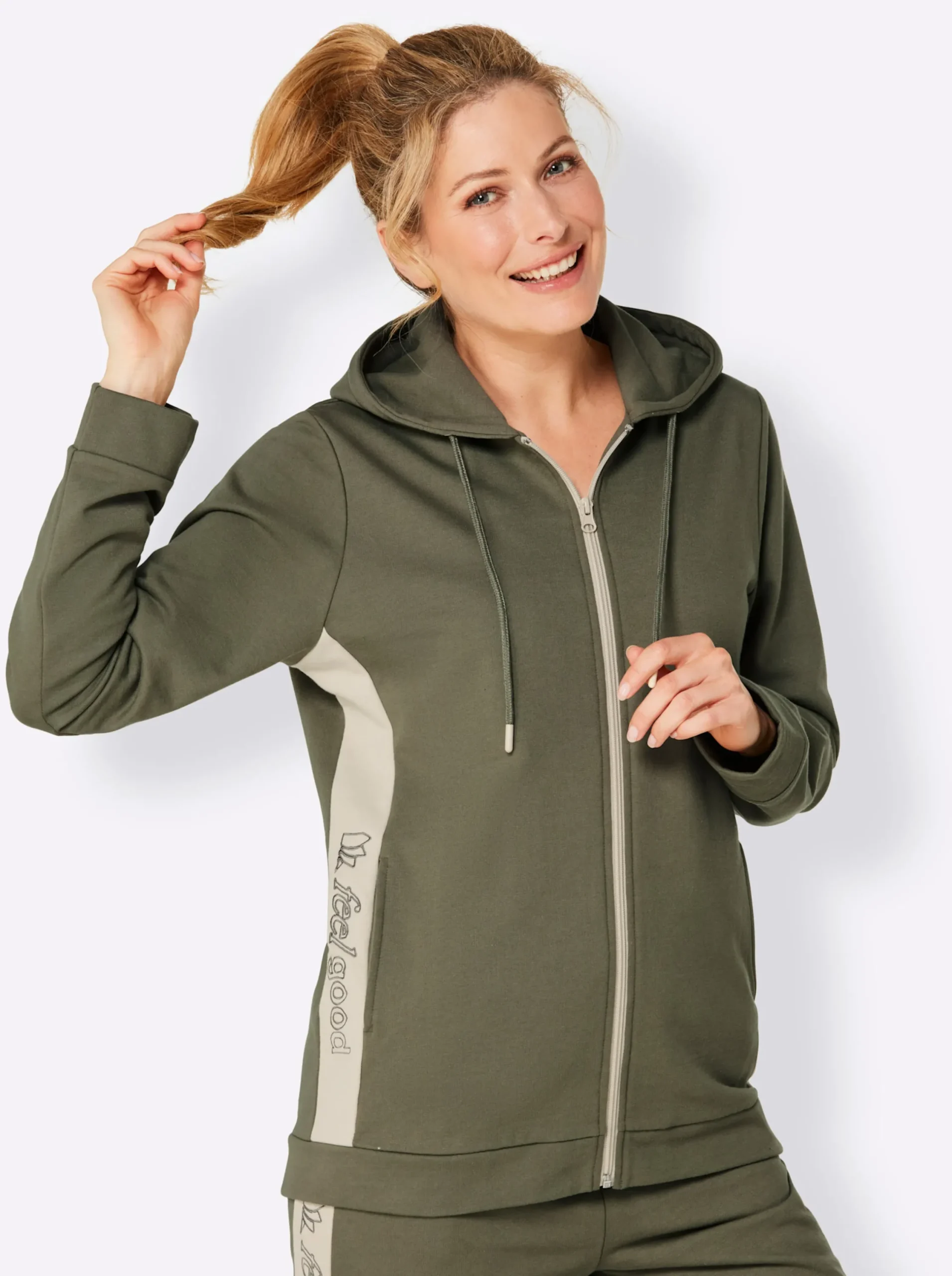 Homewear|Homewear|feel good Jacke khaki-sand