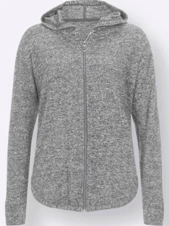 Homewear|feel good Jacke hellgrau-meliert