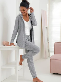 Homewear|feel good Jacke hellgrau-meliert