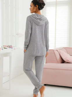 Homewear|feel good Jacke hellgrau-meliert