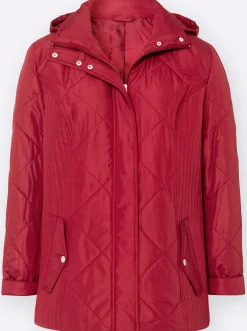 Jacken| Jacke mit Rippbündchen als Windschutz rot