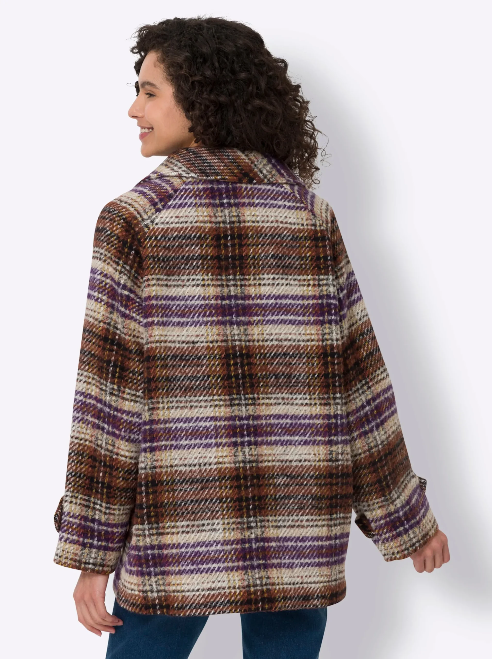 Jacken|heine Jacke mit Strukturmuster, Woll-Anteil rotbraun-ocker-meliert