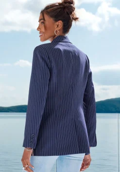 Blazer|LASCANA Jackenblazer marine-cremegestreift