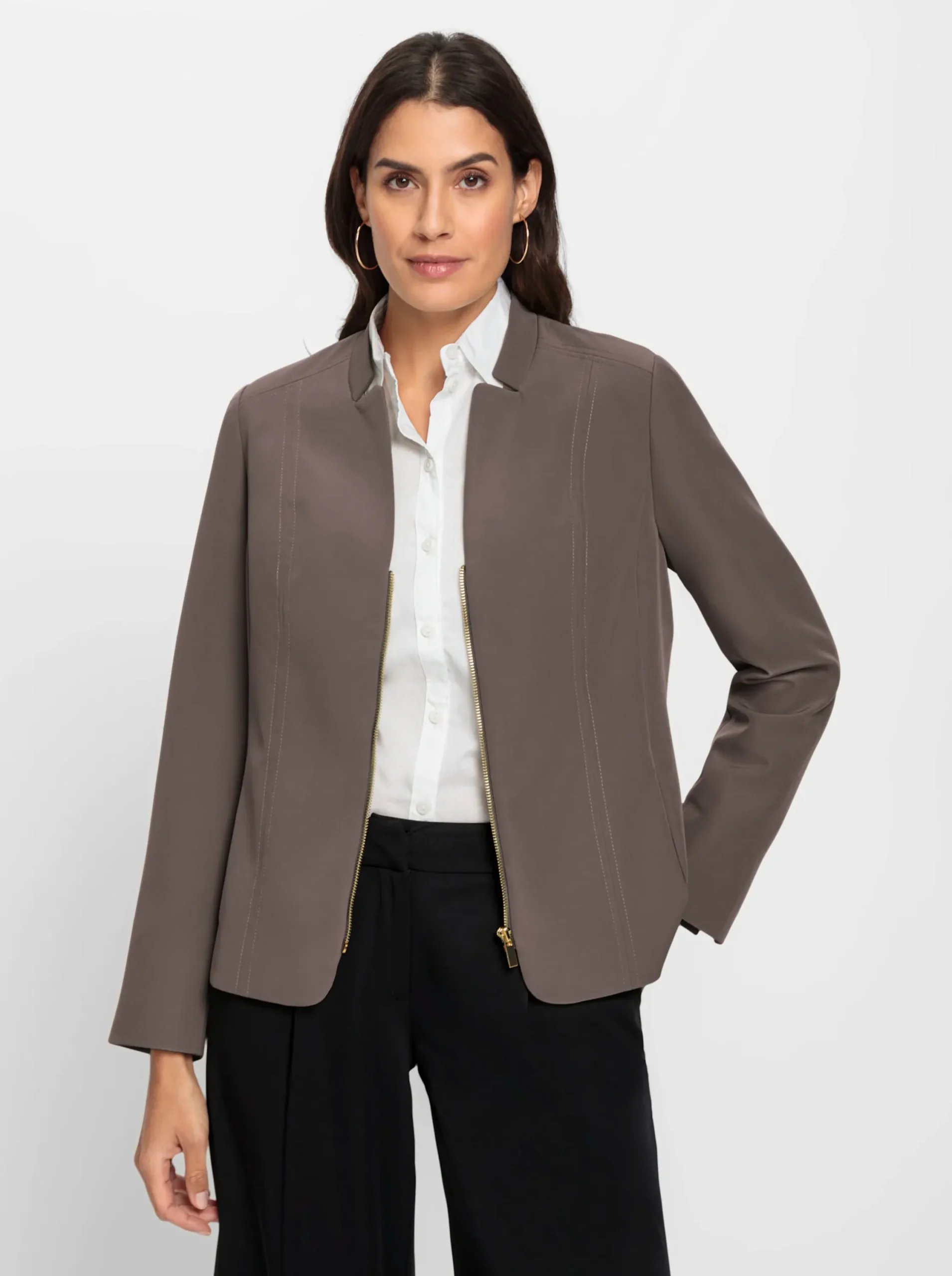 Blazer| Jackenblazer in bügelfreier Qualität dunkeltaupe