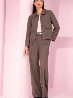 Blazer|heine Jackenblazer mit großen Pattentaschen taupe-schwarzNadelstreifen