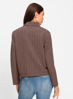 Blazer|heine Jackenblazer mit großen Pattentaschen taupe-schwarzNadelstreifen