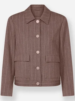 Blazer|heine Jackenblazer mit großen Pattentaschen taupe-schwarzNadelstreifen