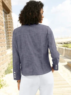 Blazer| Jackenblazer mit Schulterpolstern marine