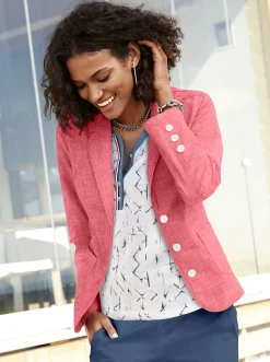 Blazer| Jackenblazer mit Schulterpolstern rot