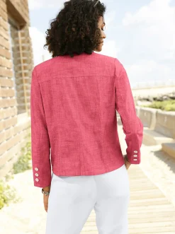 Blazer| Jackenblazer mit Schulterpolstern rot