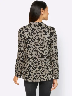 Blazer|heine Jacquardblazer mit Animal-Dessin sand-schwarz-bedruckt