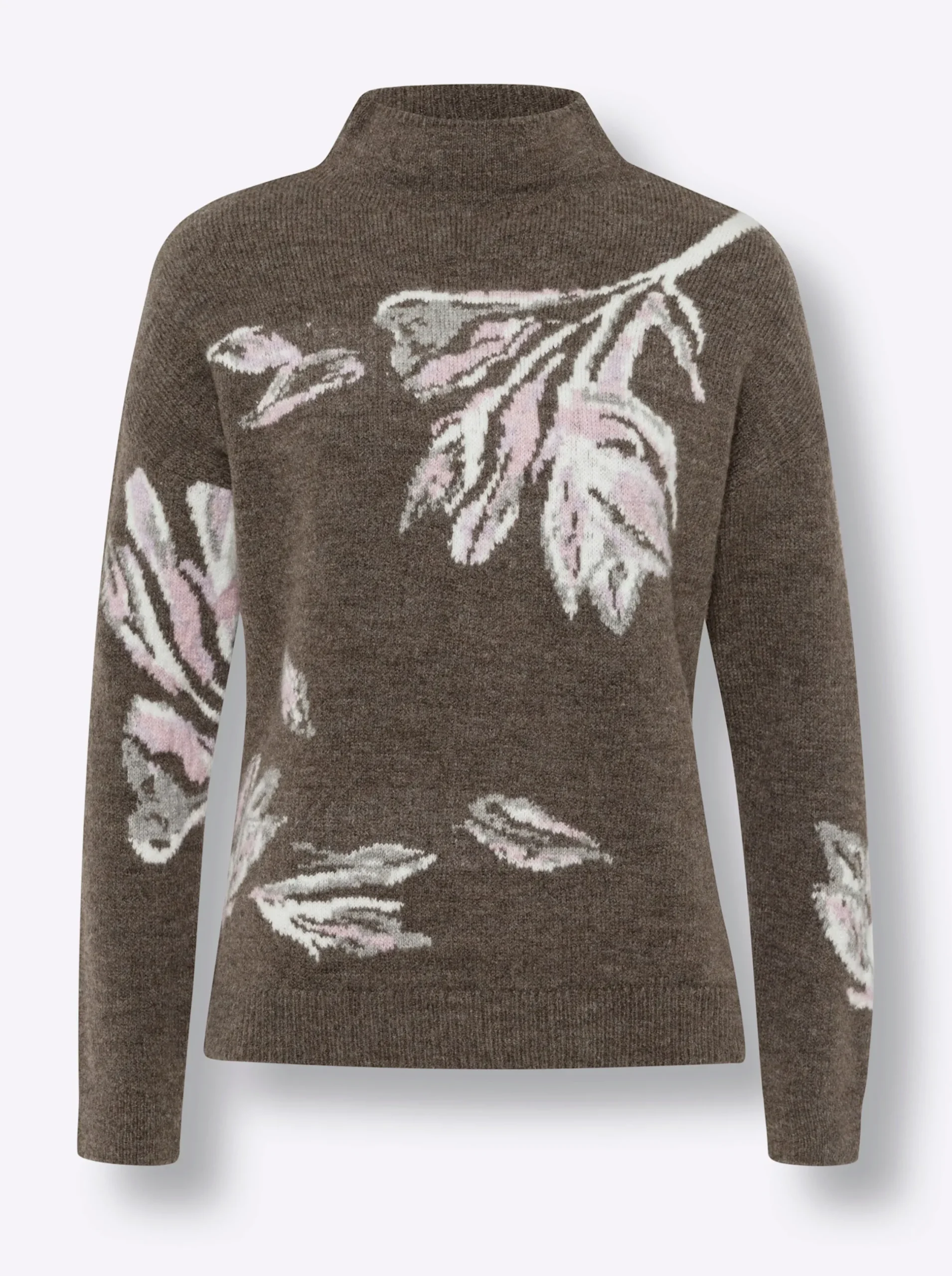 Pullover|heine Jacquard-Pullover dunkeltaupe-ecru-gemustert