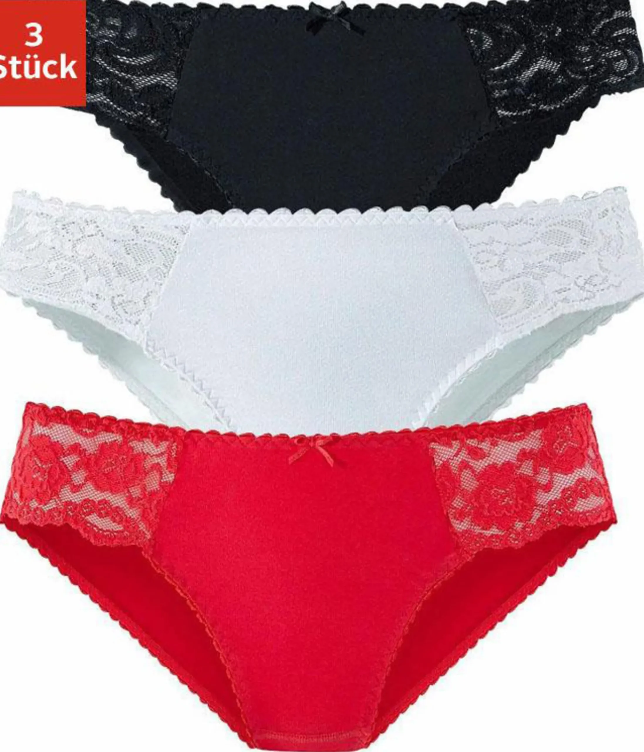 Unterhosen|petite fleur Jazz-Pants Slips rot,schwarz,weiß