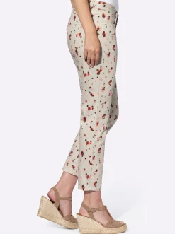 Jeans|heine 7/8-Jeans sand-papaya-bedruckt