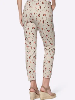 Jeans|heine 7/8-Jeans sand-papaya-bedruckt