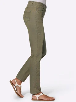 Basics|Jeans| Jeans in Baumwoll-Stretch-Qualität khaki