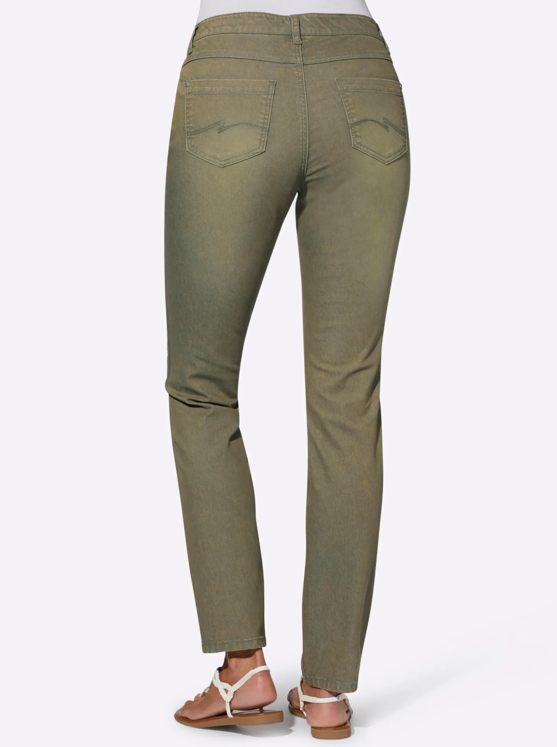 Basics|Jeans| Jeans in Baumwoll-Stretch-Qualität khaki
