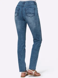 Basics| Jeans in Baumwoll-Stretch-Qualität blue-stone-washed
