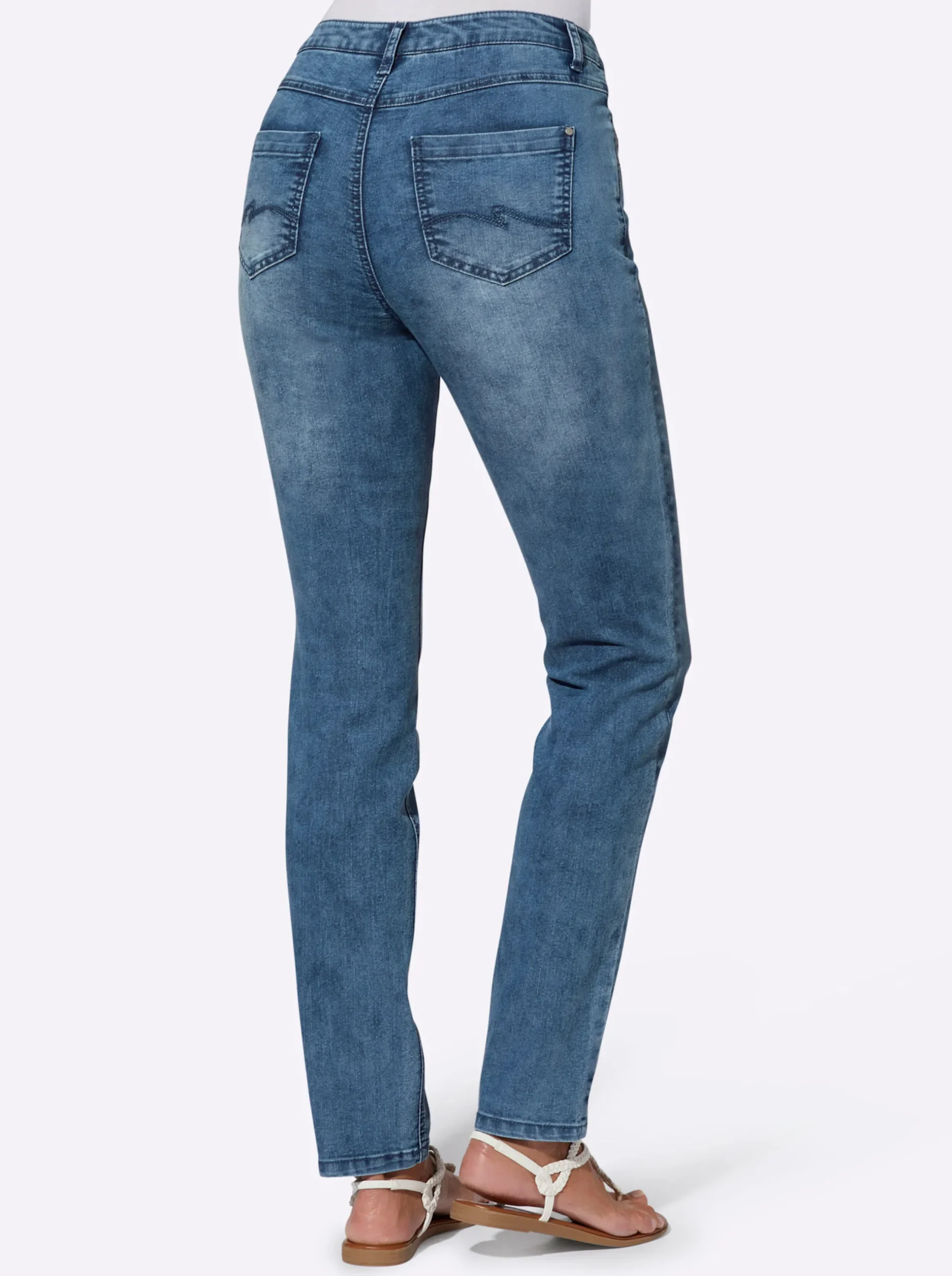 Basics| Jeans in Baumwoll-Stretch-Qualität blue-stone-washed