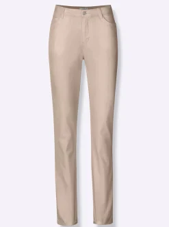 Basics| Jeans in Baumwoll-Stretch-Qualität beige