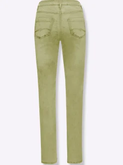 Basics| Jeans in Baumwoll-Stretch-Qualität lindgrün