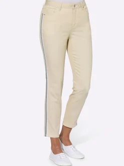 Jeans| 7/8-Jeans leichte Used-Optik beige-denim