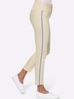 Jeans| 7/8-Jeans leichte Used-Optik beige-denim