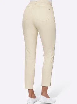 Jeans| 7/8-Jeans leichte Used-Optik beige-denim