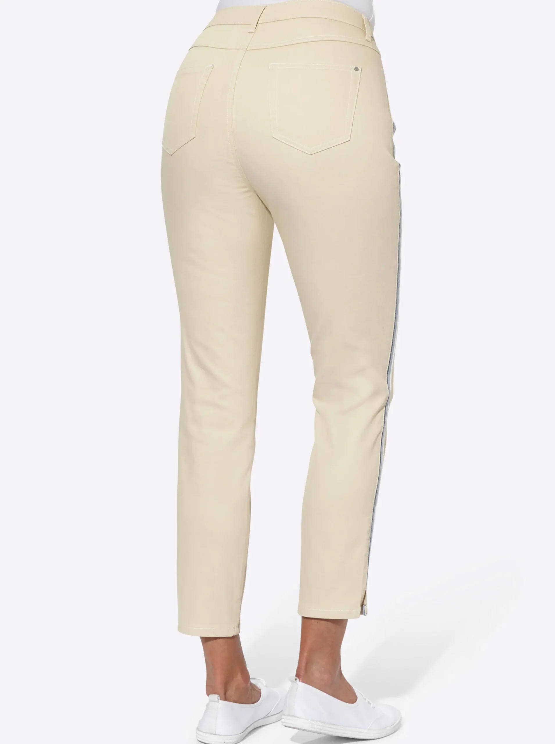 Jeans| 7/8-Jeans leichte Used-Optik beige-denim