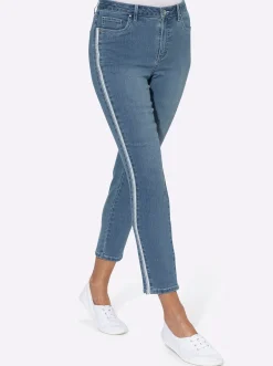 Strandmode| 7/8-Jeans leichte Used-Optik blue-bleached