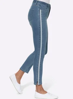 Strandmode| 7/8-Jeans leichte Used-Optik blue-bleached