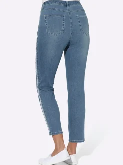 Strandmode| 7/8-Jeans leichte Used-Optik blue-bleached