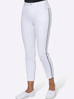Jeans| 7/8-Jeans leichte Used-Optik weiß