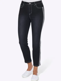 Strandmode| 7/8-Jeans leichte Used-Optik darkblue-stone-washed