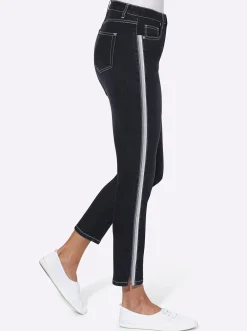 Strandmode| 7/8-Jeans leichte Used-Optik darkblue-stone-washed