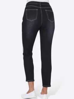 Strandmode| 7/8-Jeans leichte Used-Optik darkblue-stone-washed