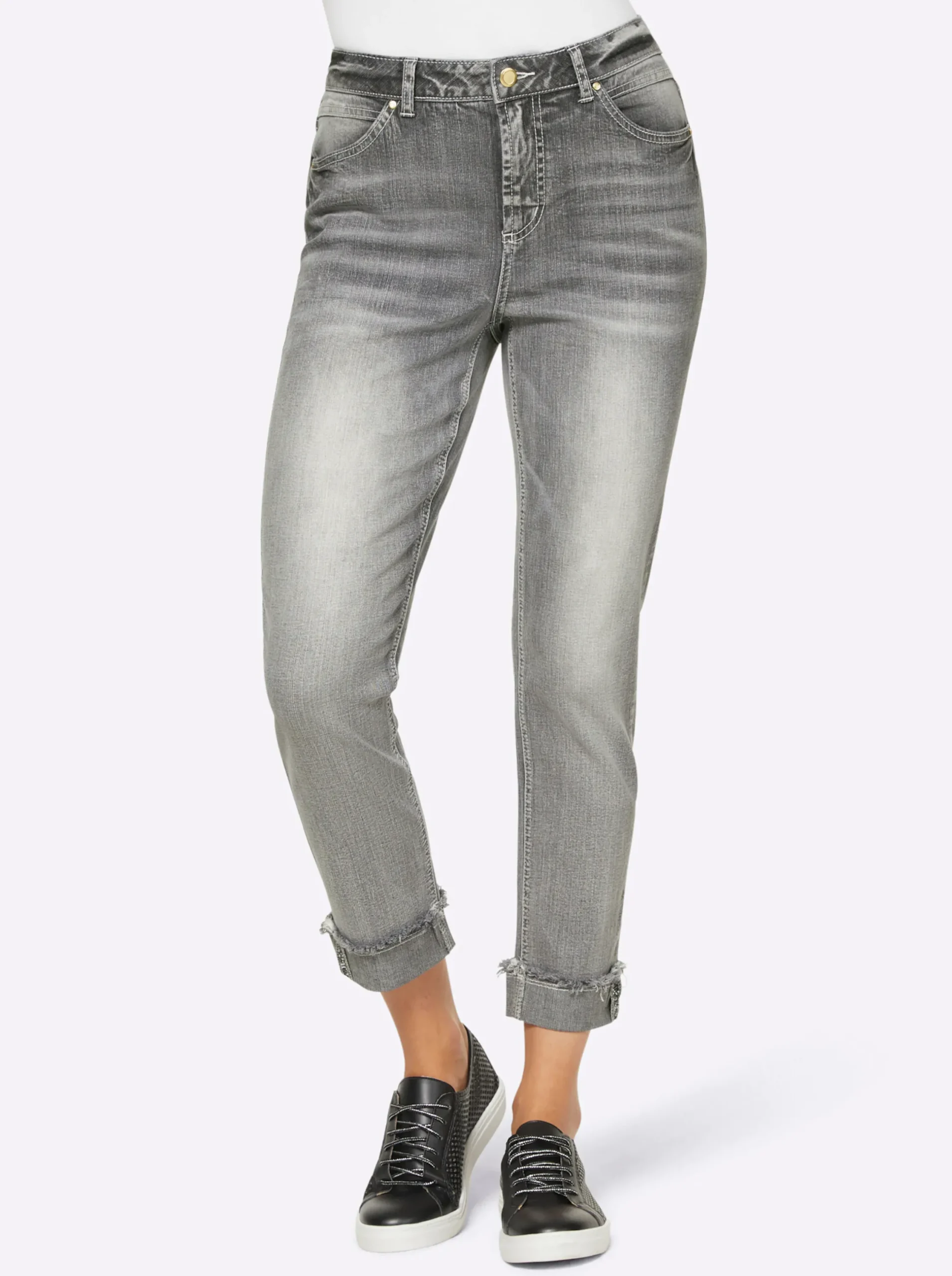 Jeans|heine 7/8-Jeans mit Beinaufschlag, fixiert lightgrey-denim