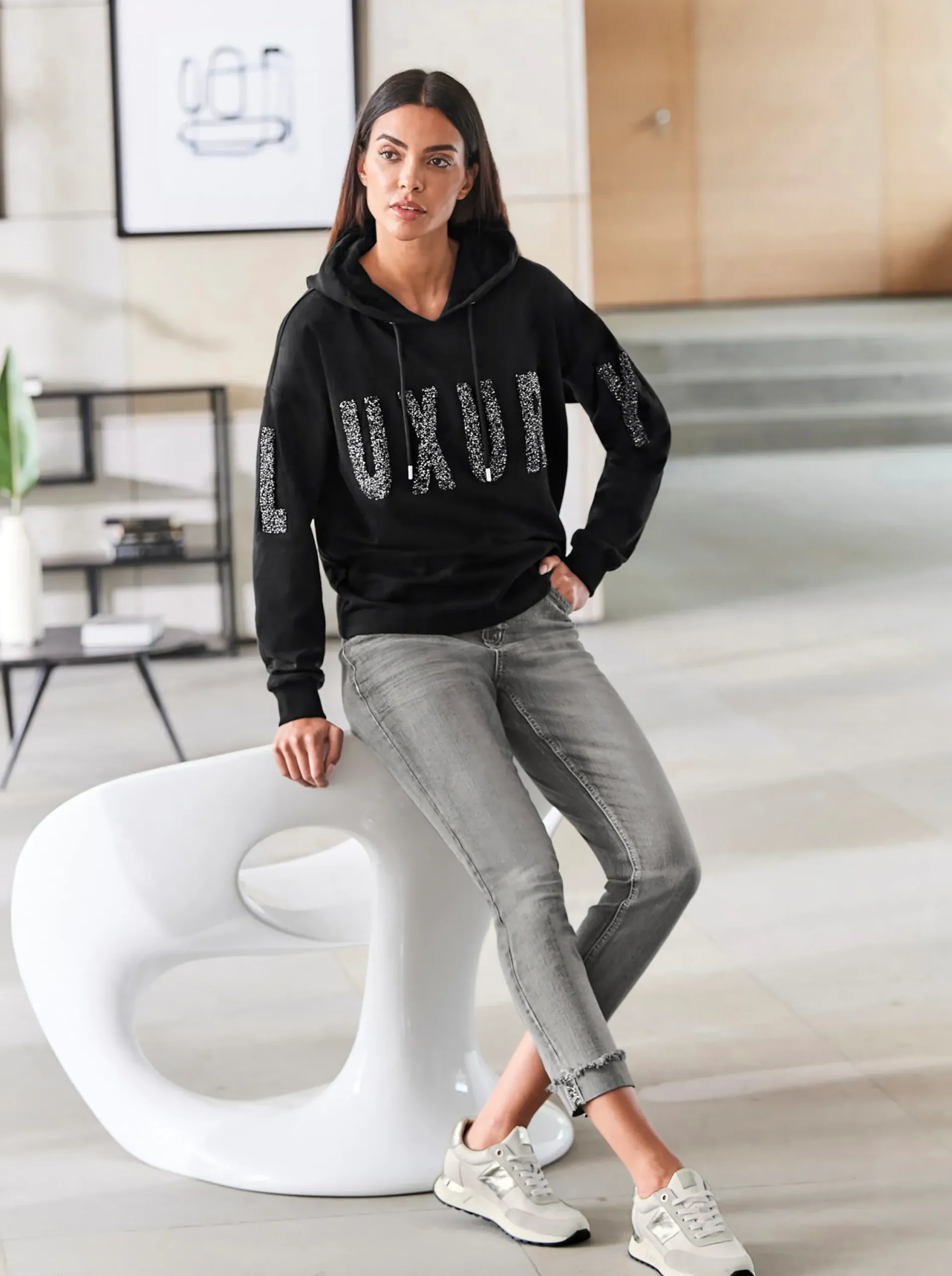 Jeans|heine 7/8-Jeans mit Beinaufschlag, fixiert lightgrey-denim