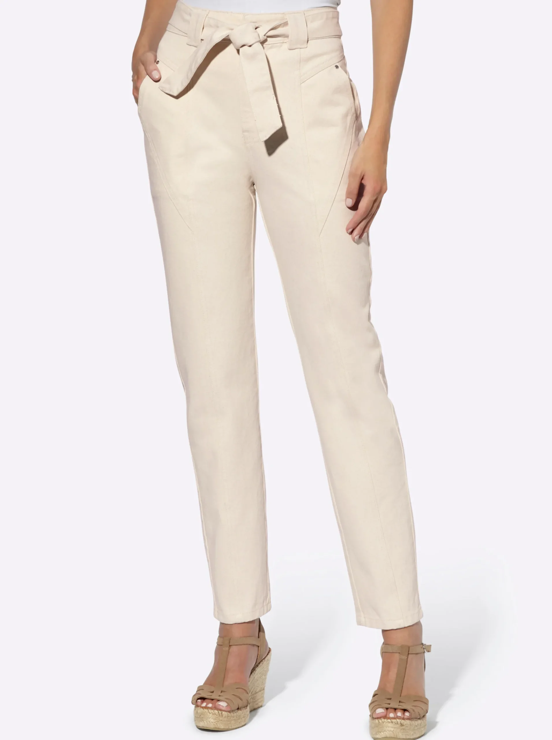 Strandmode|Jeans|heine Jeans mit hoher Leibhöhe champagner
