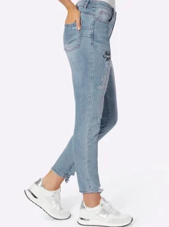Jeans|heine Jeans mit Lettering blue-bleached