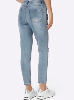Jeans|heine Jeans mit Lettering blue-bleached
