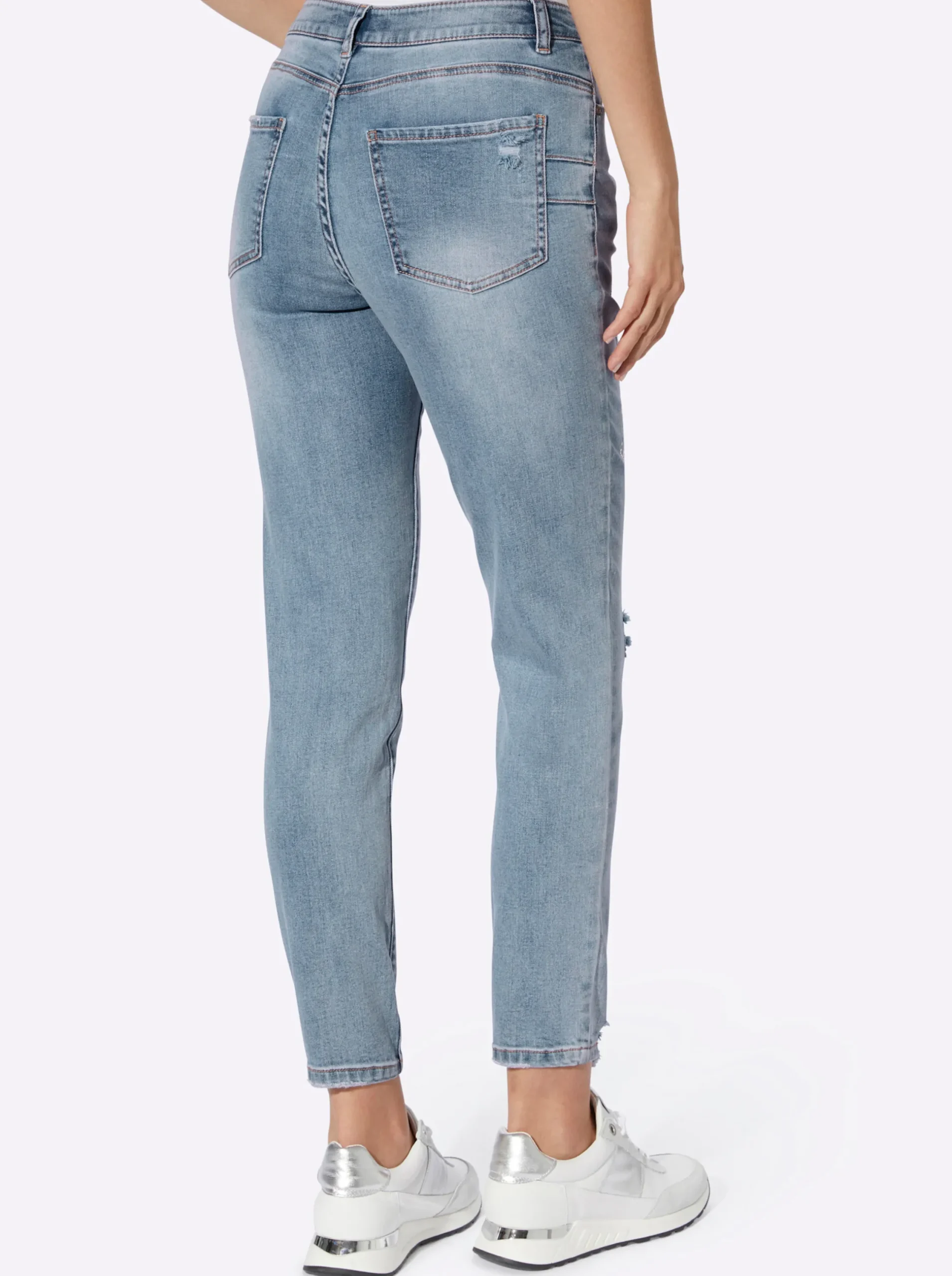 Jeans|heine Jeans mit Lettering blue-bleached
